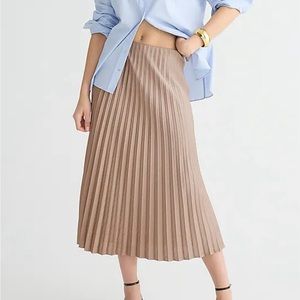 J Crew Pleated Pull on Midi Pleated Skirt